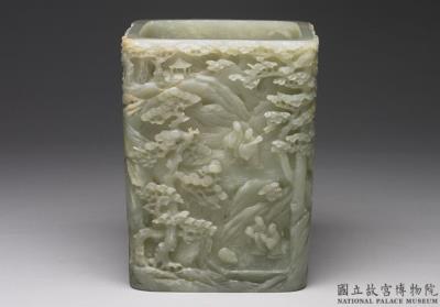 图片[3]-Jade brush holder with group of immortals, Qing dynasty (1644-1911)-China Archive